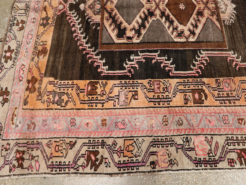 Vintage Turkish Anatolian Wide Gallery Runner, No.33463 - Galerie Shabab