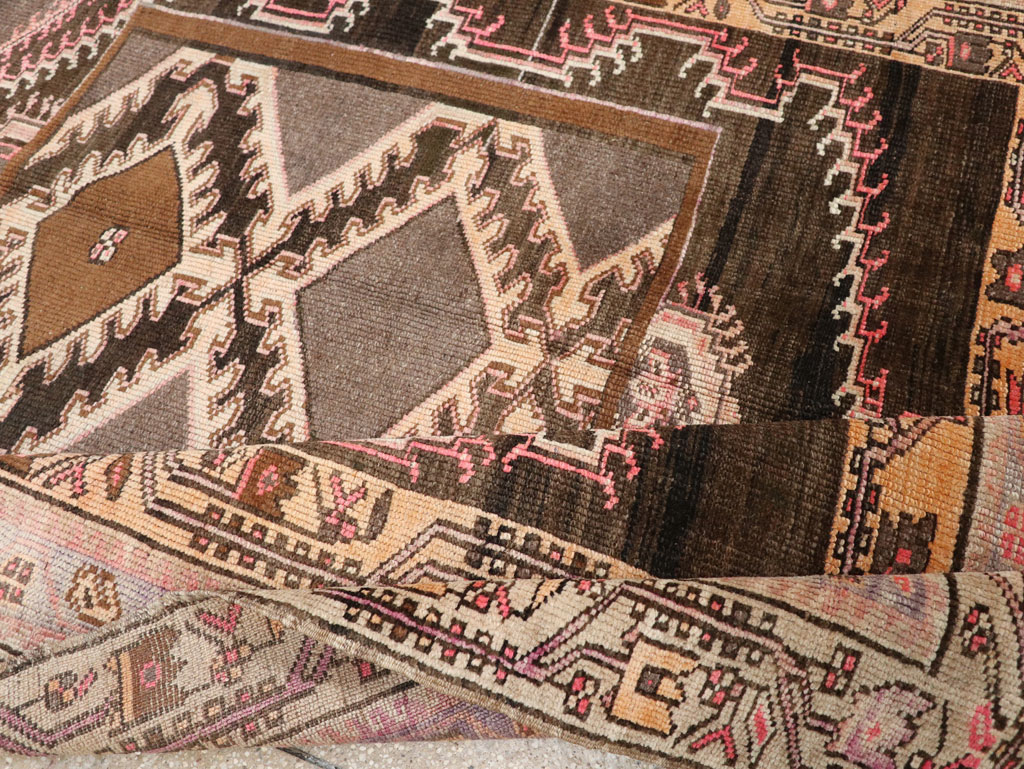 Vintage Turkish Anatolian Wide Gallery Runner, No.33463 - Galerie Shabab