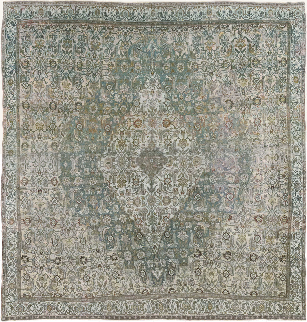 Antique Persian Bibikabad Large Square Room Size Carpet, No.33478 - Galerie Shabab