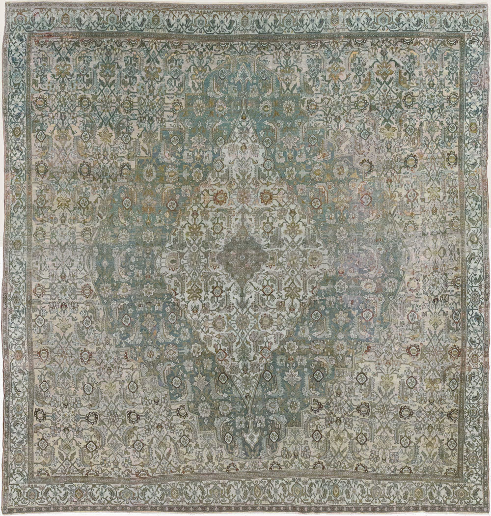 Antique Persian Bibikabad Large Square Room Size Carpet, No.33478 - Galerie Shabab