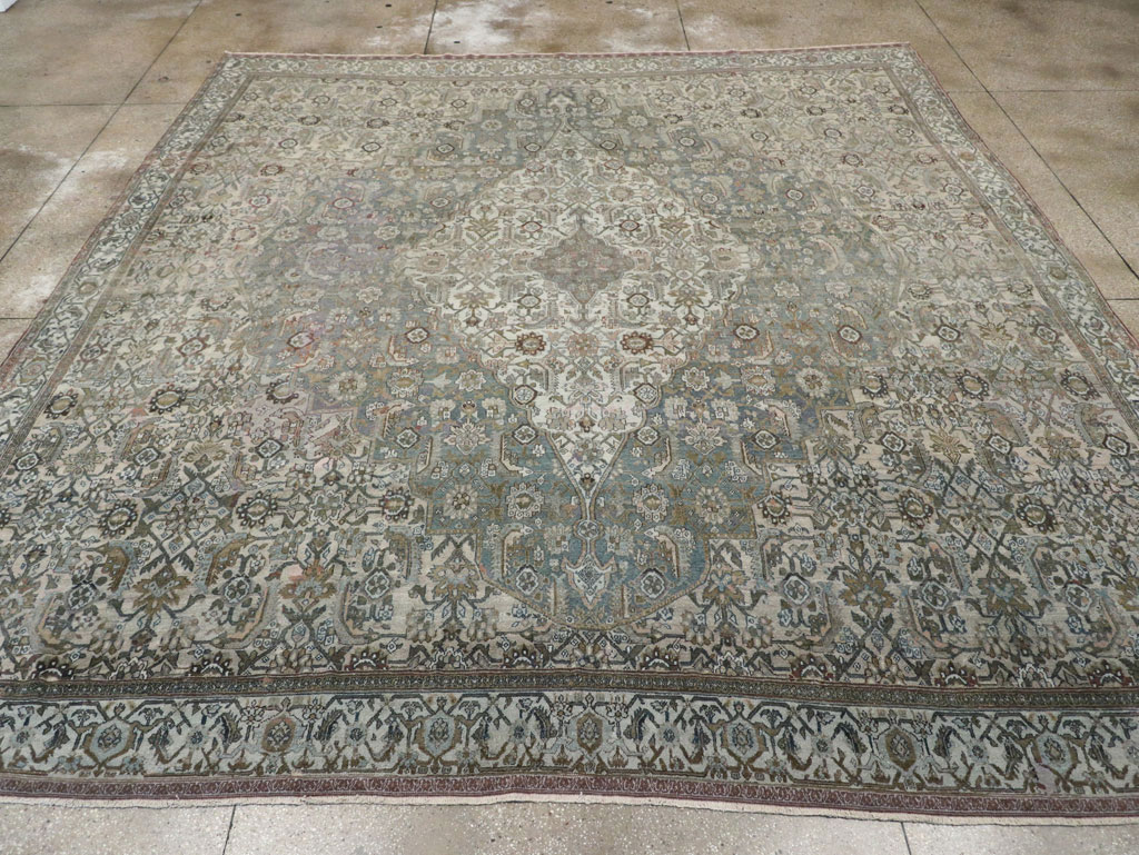 Antique Persian Bibikabad Large Square Room Size Carpet, No.33478 - Galerie Shabab