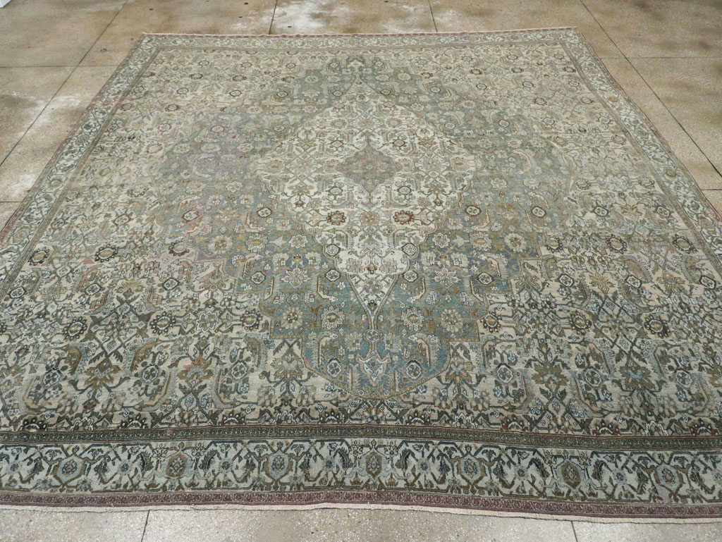 Antique Persian Bibikabad Large Square Room Size Carpet, No.33478 - Galerie Shabab