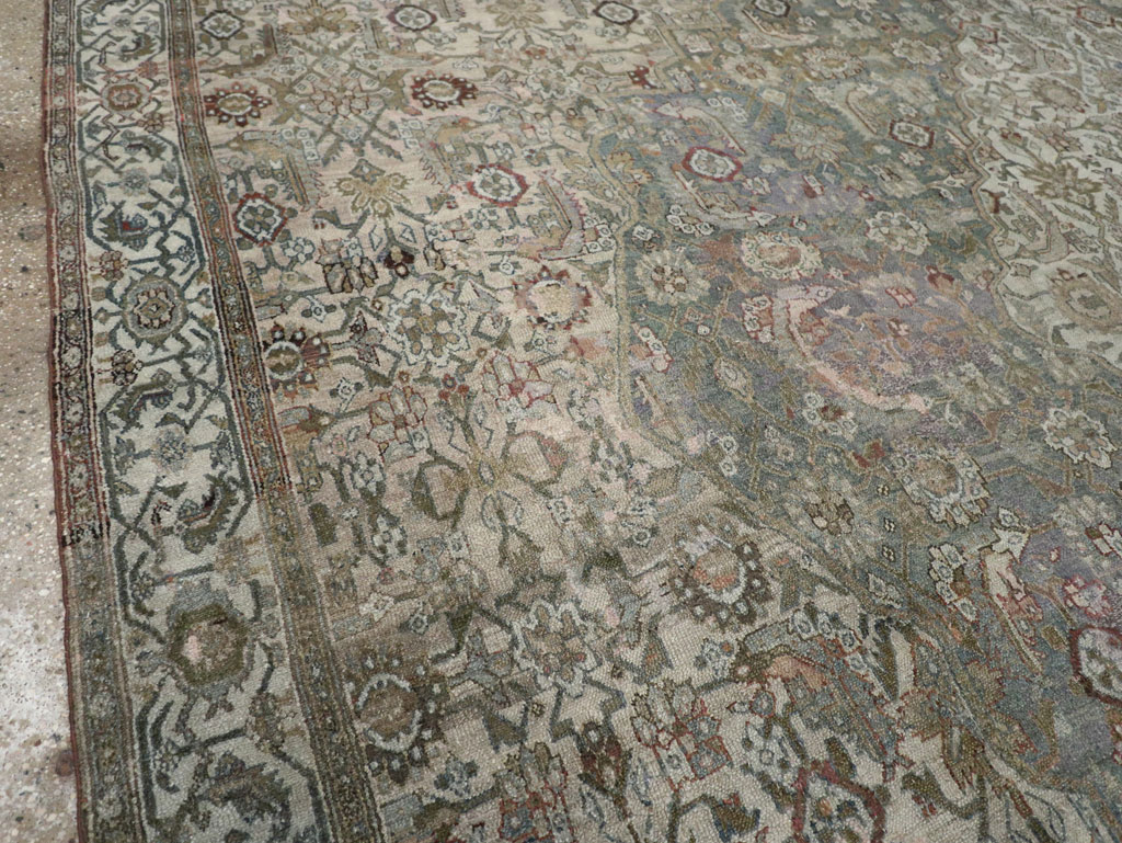 Antique Persian Bibikabad Large Square Room Size Carpet, No.33478 - Galerie Shabab