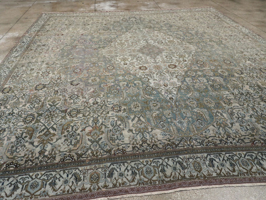 Antique Persian Bibikabad Large Square Room Size Carpet, No.33478 - Galerie Shabab