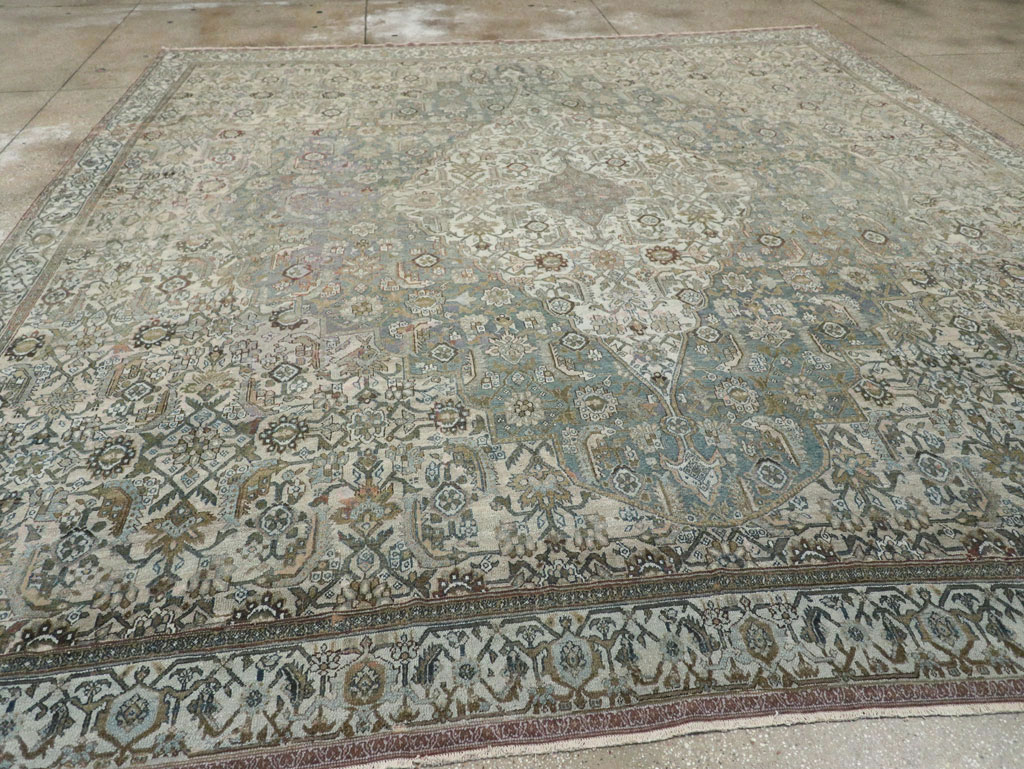 Antique Persian Bibikabad Large Square Room Size Carpet, No.33478 - Galerie Shabab
