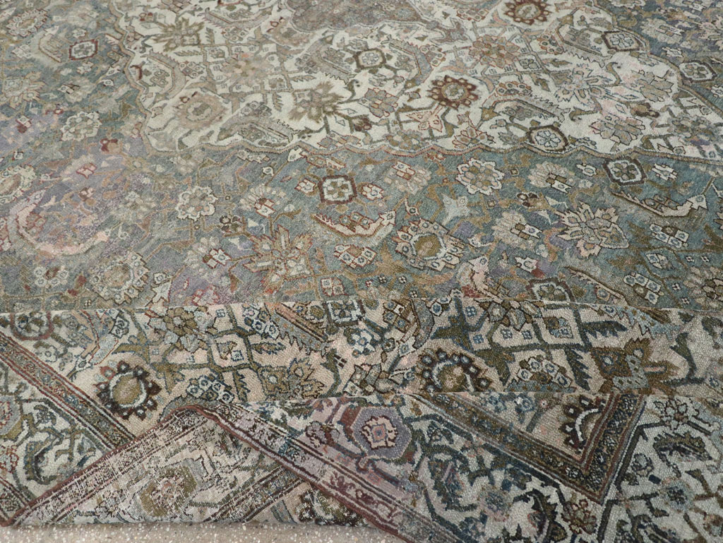 Antique Persian Bibikabad Large Square Room Size Carpet, No.33478 - Galerie Shabab