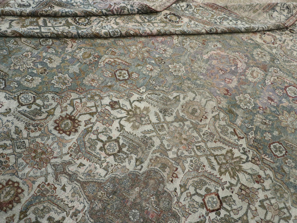 Antique Persian Bibikabad Large Square Room Size Carpet, No.33478 - Galerie Shabab