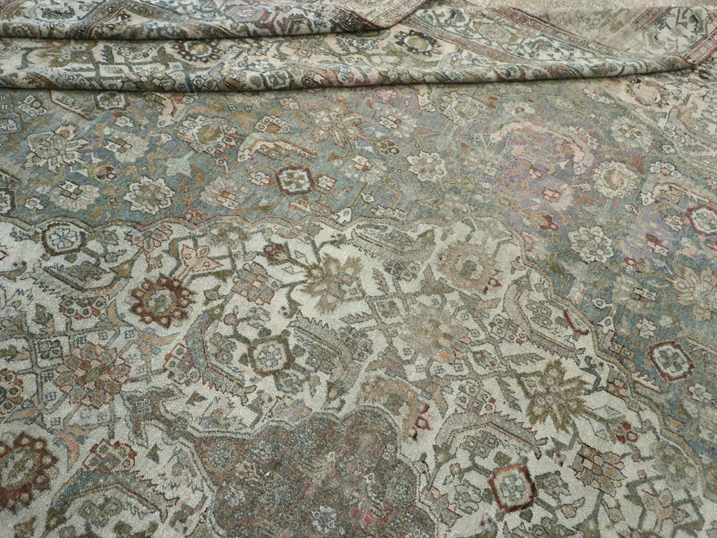 Antique Persian Bibikabad Large Square Room Size Carpet, No.33478 - Galerie Shabab