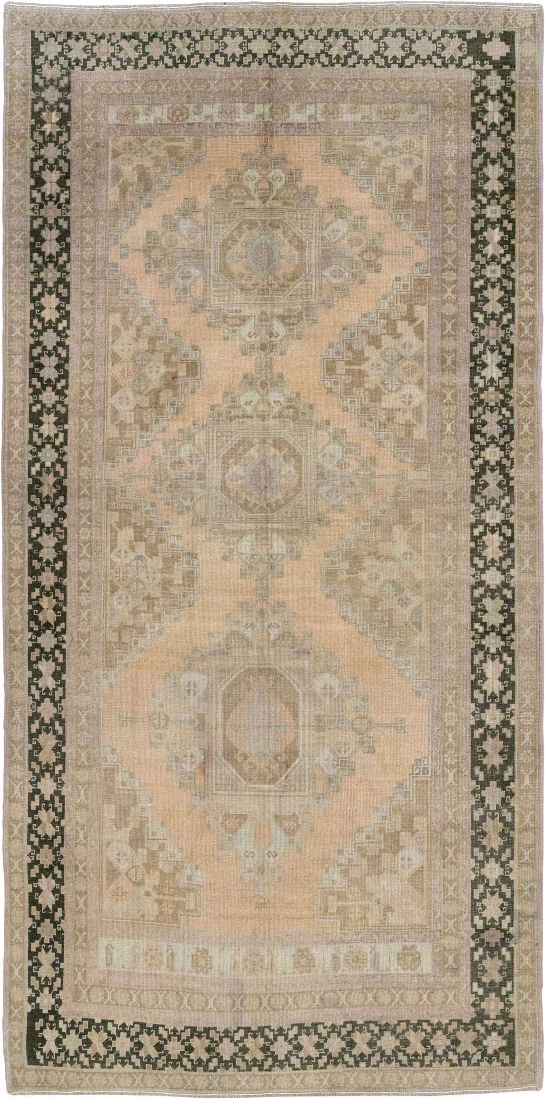 Vintage Turkish Anatolian Wide Gallery Runner, No.33479 - Galerie Shabab