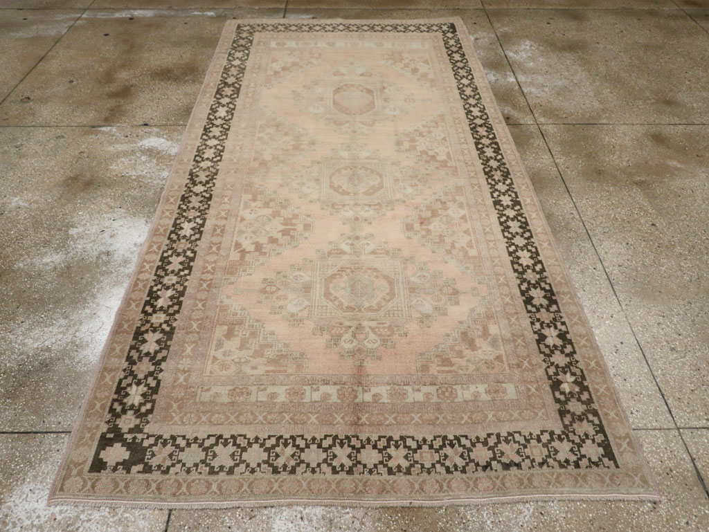Vintage Turkish Anatolian Wide Gallery Runner, No.33479 - Galerie Shabab