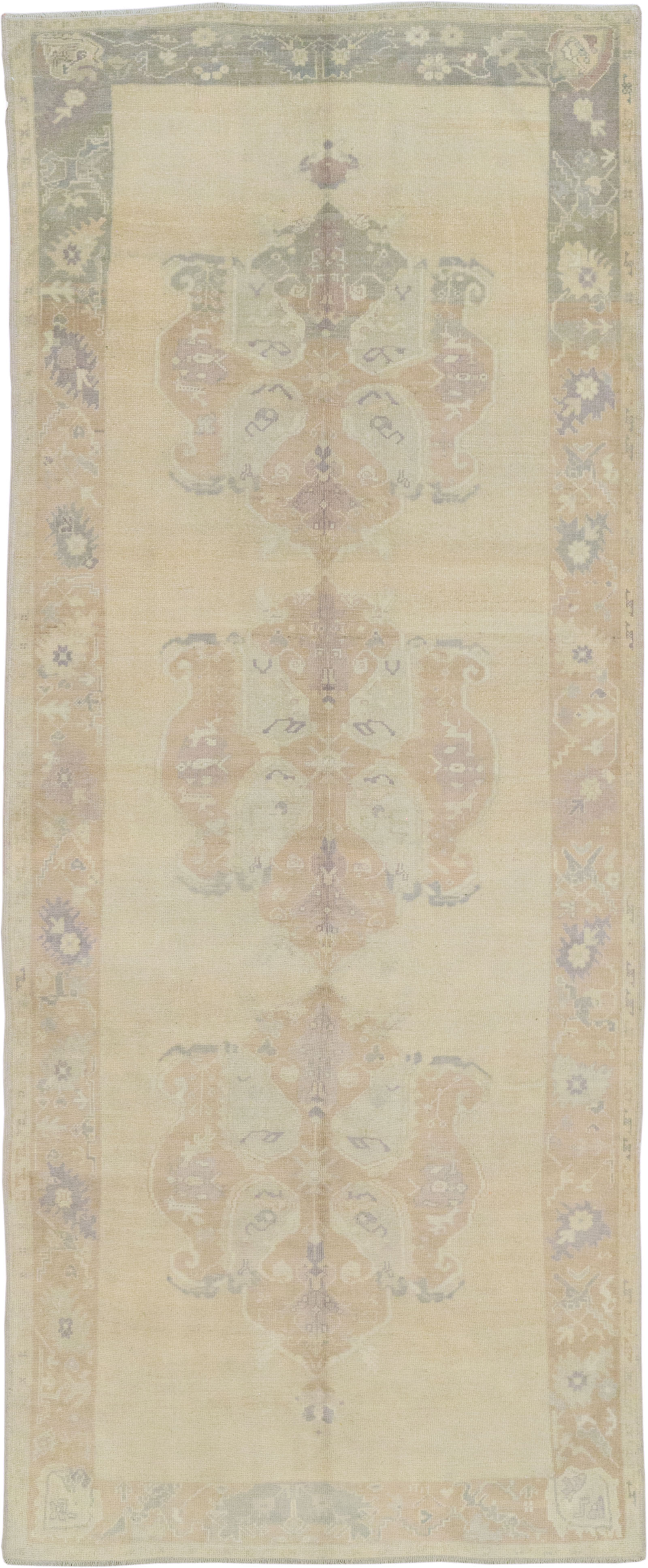 Vintage Turkish Anatolian Wide Gallery Runner, No.33486 - Galerie Shabab
