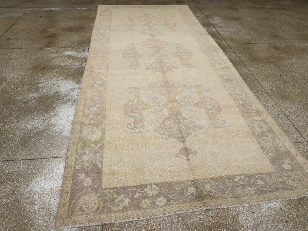 Vintage Turkish Anatolian Wide Gallery Runner, No.33486 - Galerie Shabab