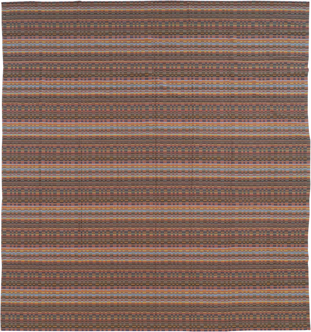 Vintage European Flatweave Kilim Large Room Size Carpet, No.33502 - Galerie Shabab