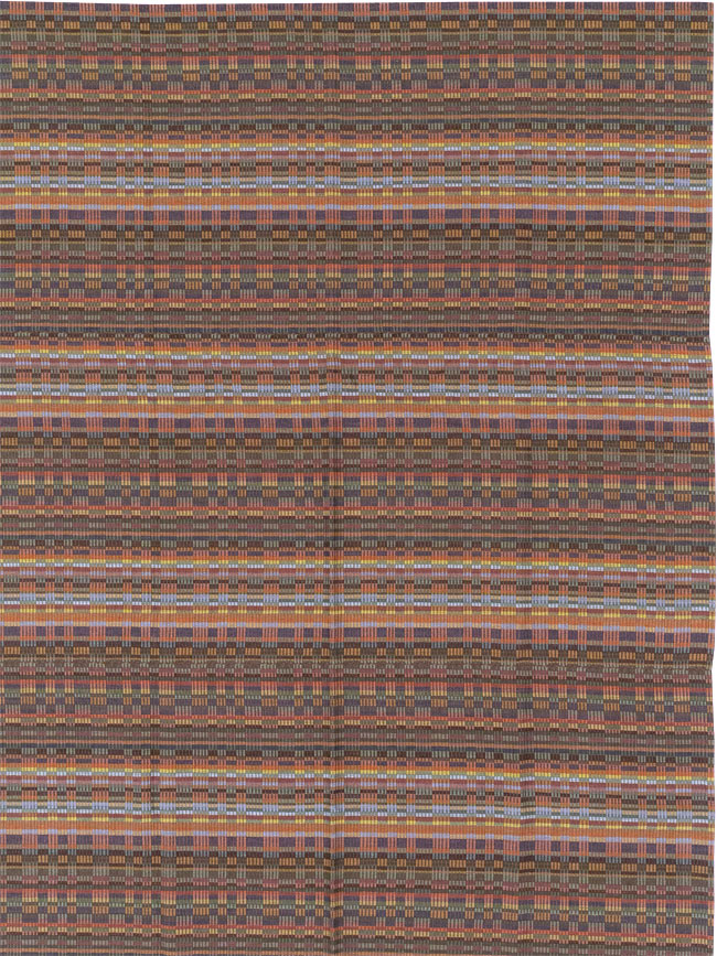 Vintage European Flatweave Kilim Large Room Size Carpet, No.33502 - Galerie Shabab