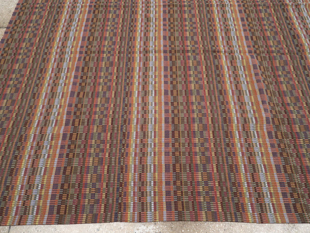 Vintage European Flatweave Kilim Large Room Size Carpet, No.33502 - Galerie Shabab