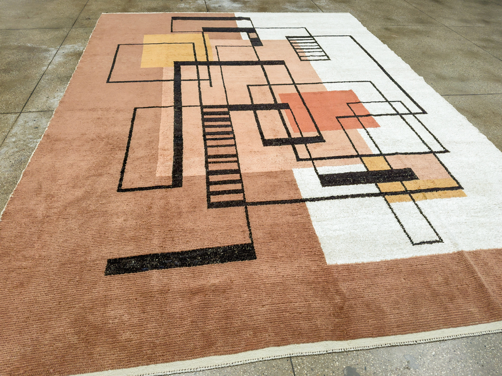Modern Turkish Art Deco Room Size Carpet, No.33570 - Galerie Shabab