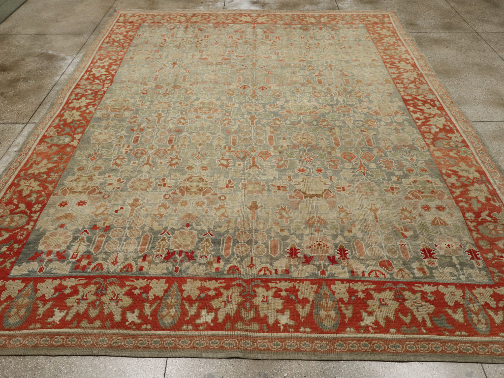 Antique European Oushak Room Size Rug, No.33573 - Galerie Shabab