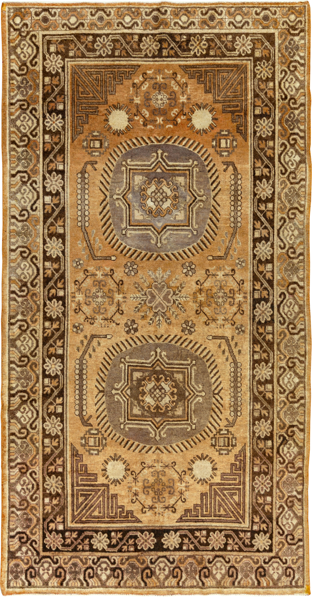 Antique East Turkestan Khotan Accent Rug, No.33589 - Galerie Shabab
