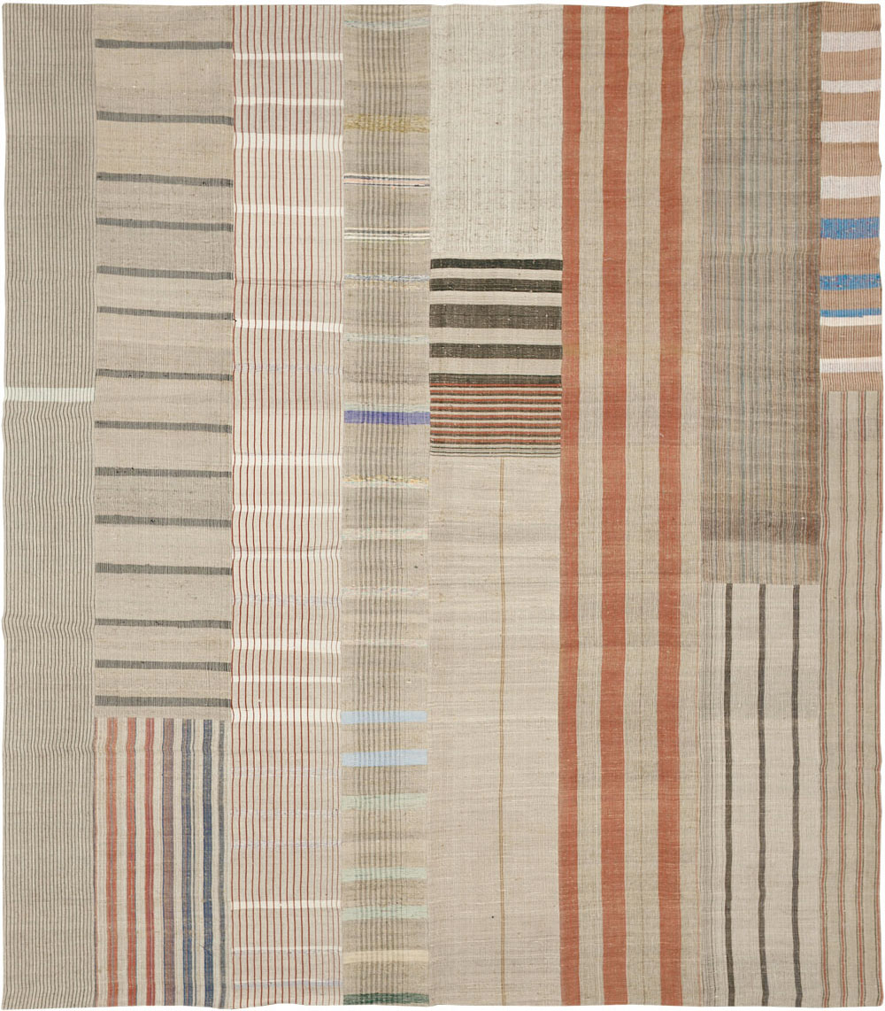 Vintage Turkish Flatweave Kilim Large Room Size Carpet, No.33591 - Galerie Shabab