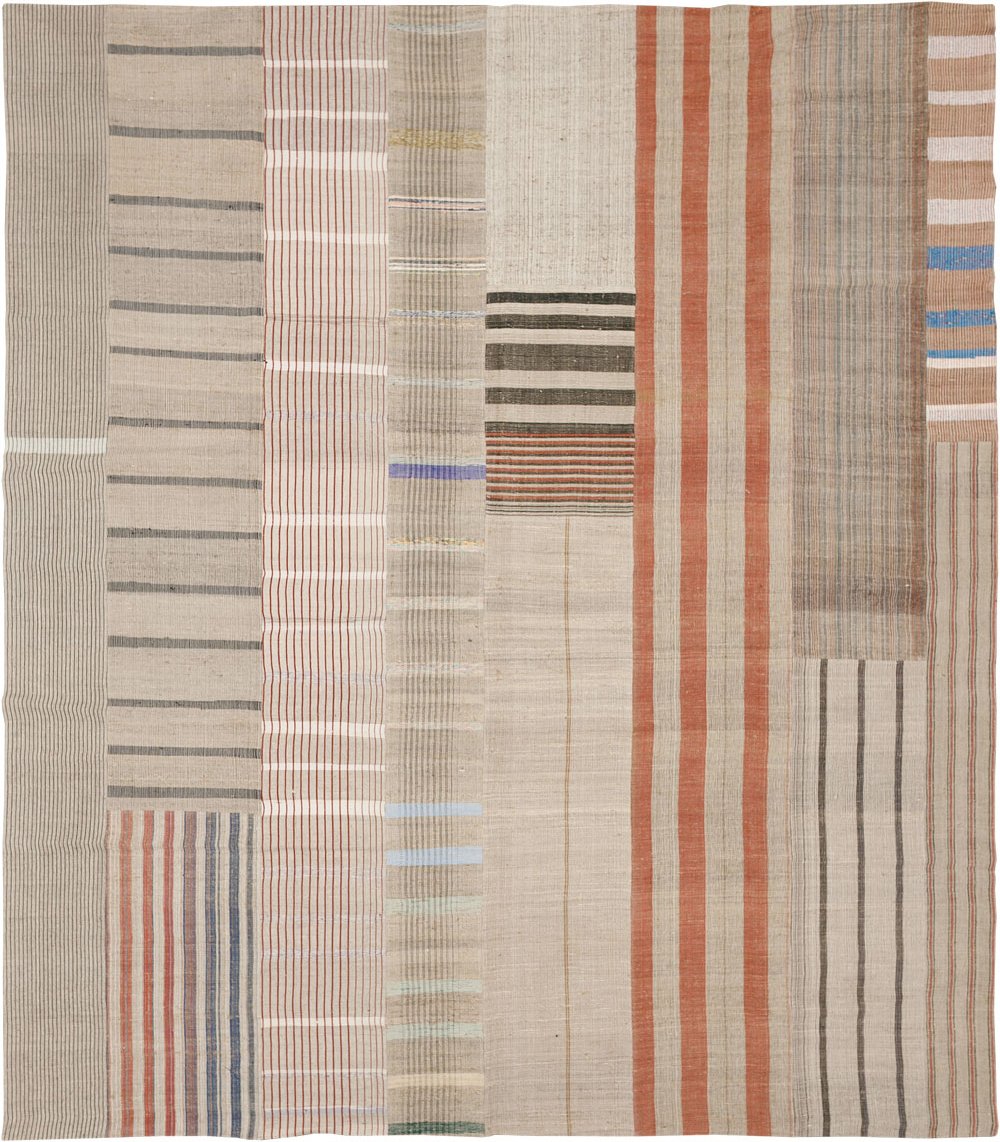 Vintage Turkish Flatweave Kilim Large Room Size Carpet, No.33591 - Galerie Shabab