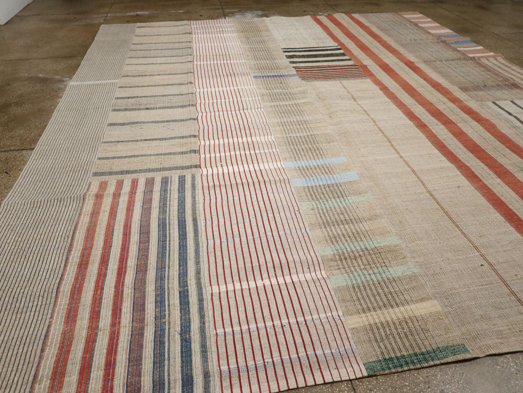 Vintage Turkish Flatweave Kilim Large Room Size Carpet, No.33591 - Galerie Shabab