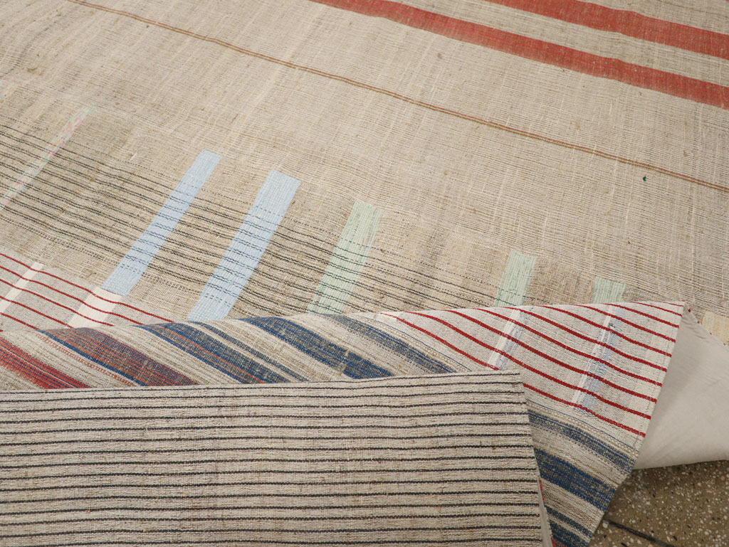 Vintage Turkish Flatweave Kilim Large Room Size Carpet, No.33591 - Galerie Shabab