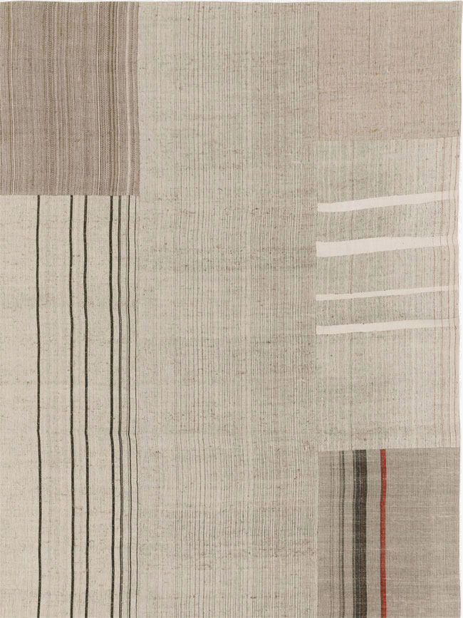 Vintage Turkish Flatweave Kilim Room Size Carpet, No.33594 - Galerie Shabab