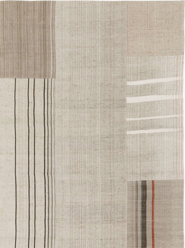 Vintage Turkish Flatweave Kilim Room Size Carpet, No.33594 - Galerie Shabab