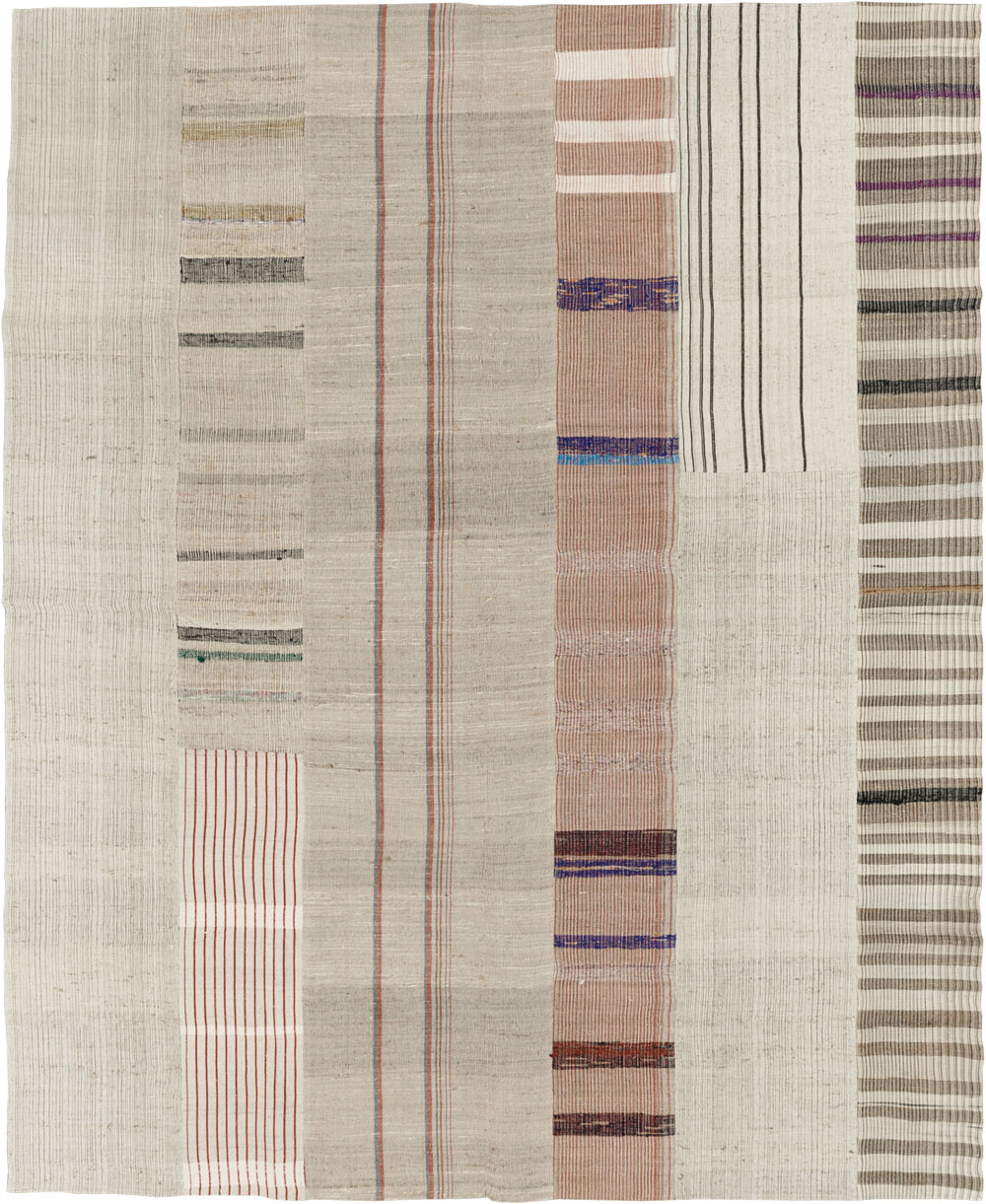 Vintage Turkish Flatweave Kilim Room Size Carpet, No.33595 - Galerie Shabab