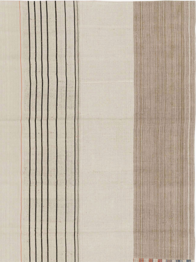 Vintage Turkish Flatweave Kilim Room Size Carpet, No.33599 - Galerie Shabab