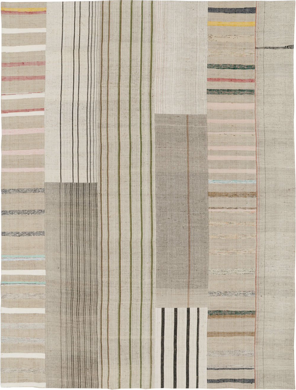 Vintage Turkish Flatweave Kilim Room Size Carpet, No.33602 - Galerie Shabab