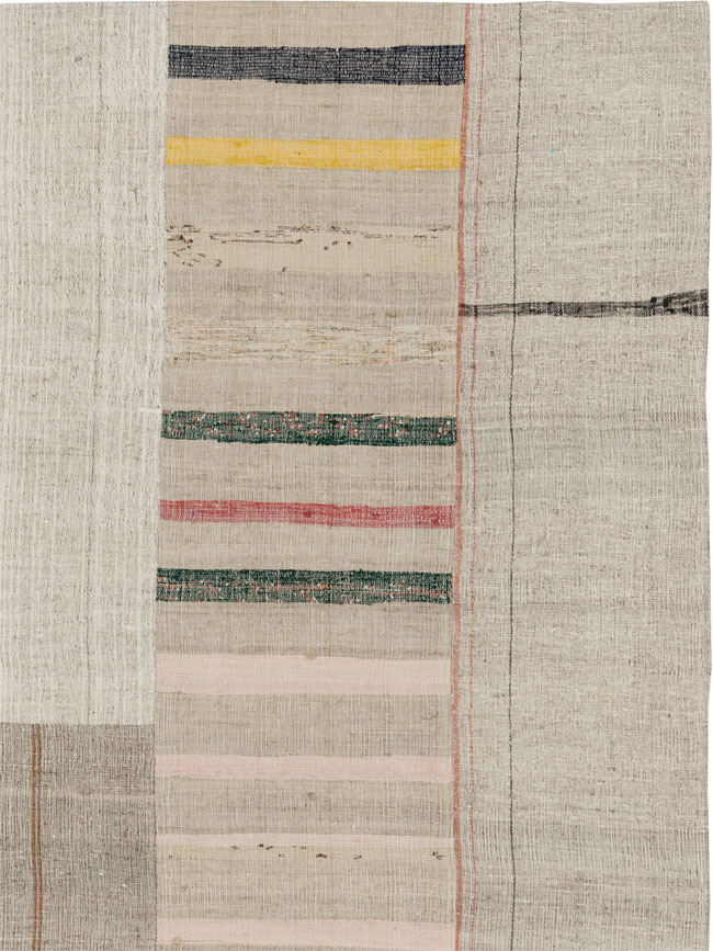 Vintage Turkish Flatweave Kilim Room Size Carpet, No.33602 - Galerie Shabab