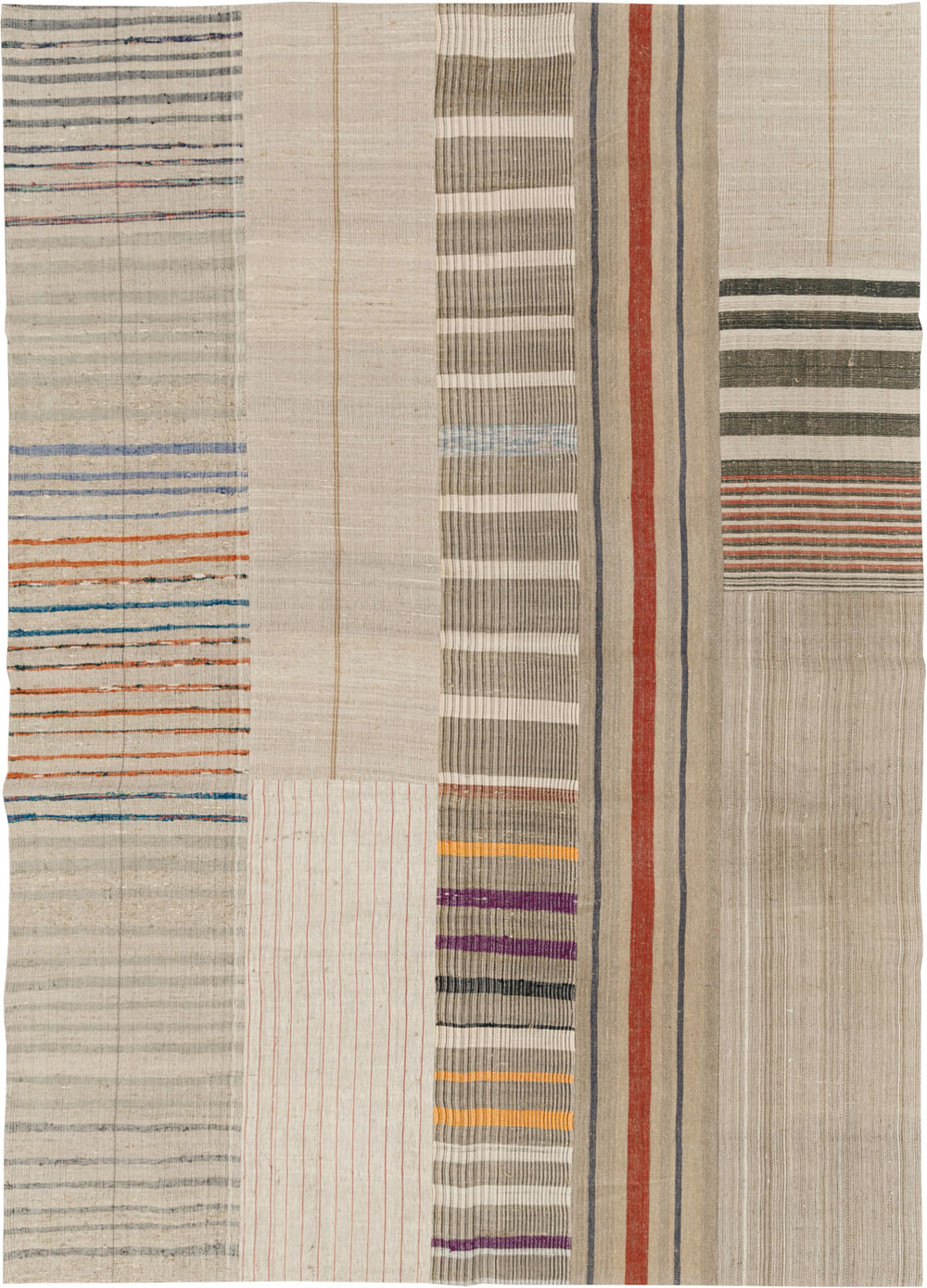 Vintage Turkish Flatweave Kilim Room Size Carpet, No.33603 - Galerie Shabab