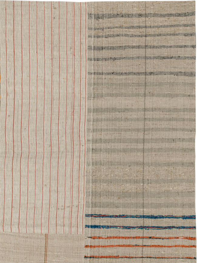 Vintage Turkish Flatweave Kilim Room Size Carpet, No.33603 - Galerie Shabab