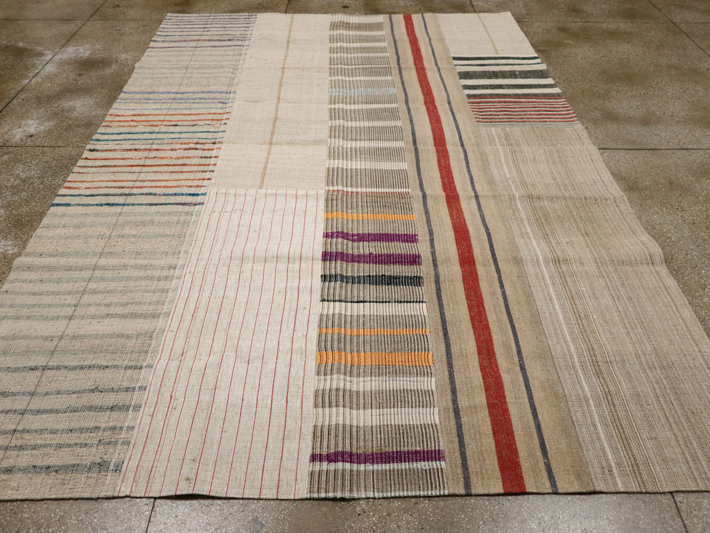 Vintage Turkish Flatweave Kilim Room Size Carpet, No.33603 - Galerie Shabab