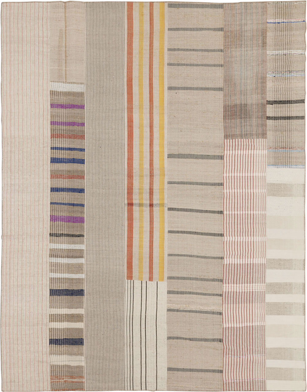 Vintage Turkish Flatweave Kilim Room Size Carpet, No.33605 - Galerie Shabab