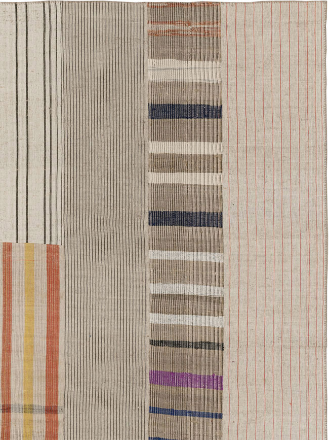 Vintage Turkish Flatweave Kilim Room Size Carpet, No.33605 - Galerie Shabab