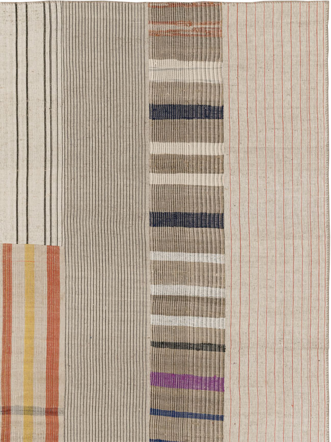 Vintage Turkish Flatweave Kilim Room Size Carpet, No.33605 - Galerie Shabab