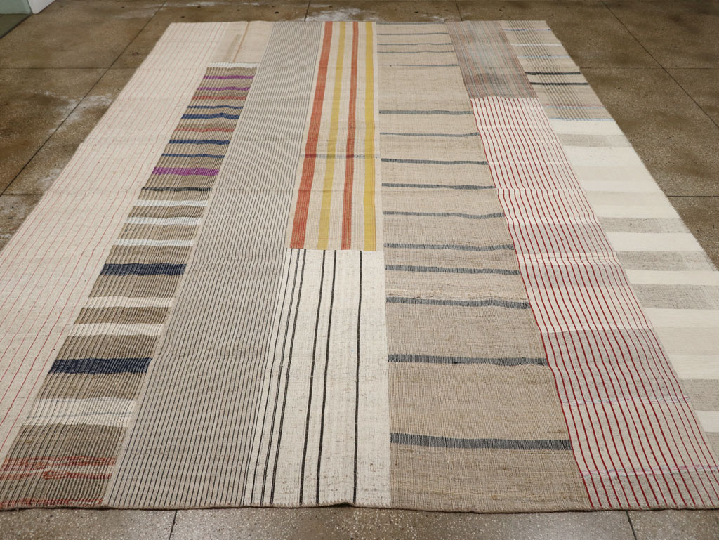 Vintage Turkish Flatweave Kilim Room Size Carpet, No.33605 - Galerie Shabab