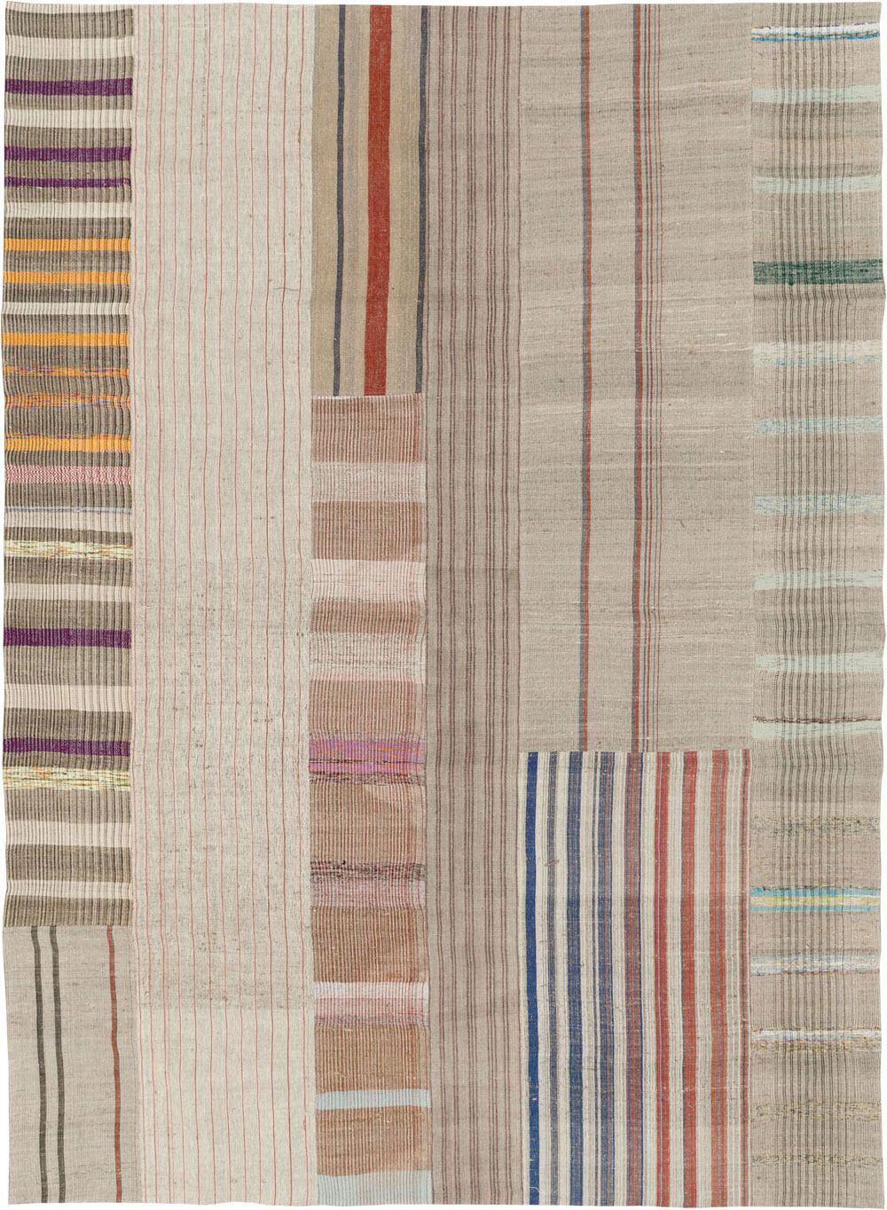 Vintage Turkish Flatweave Kilim Room Size Carpet, No.33606 - Galerie Shabab
