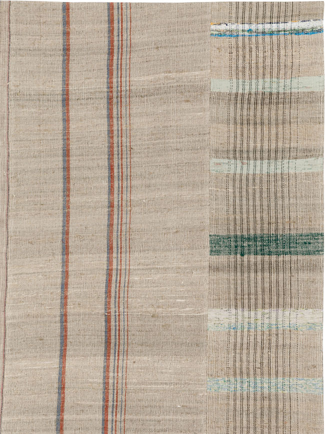 Vintage Turkish Flatweave Kilim Room Size Carpet, No.33606 - Galerie Shabab