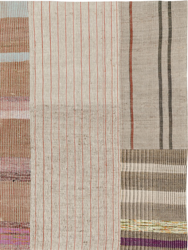 Vintage Turkish Flatweave Kilim Room Size Carpet, No.33606 - Galerie Shabab