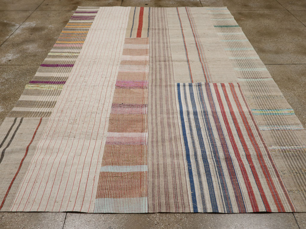 Vintage Turkish Flatweave Kilim Room Size Carpet, No.33606 - Galerie Shabab