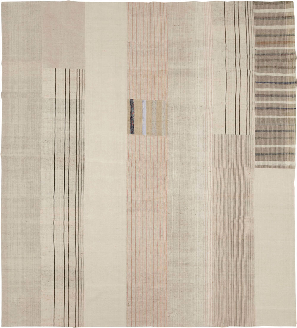 Vintage Turkish Flatweave Kilim Large Room Size Carpet, No.33609 - Galerie Shabab