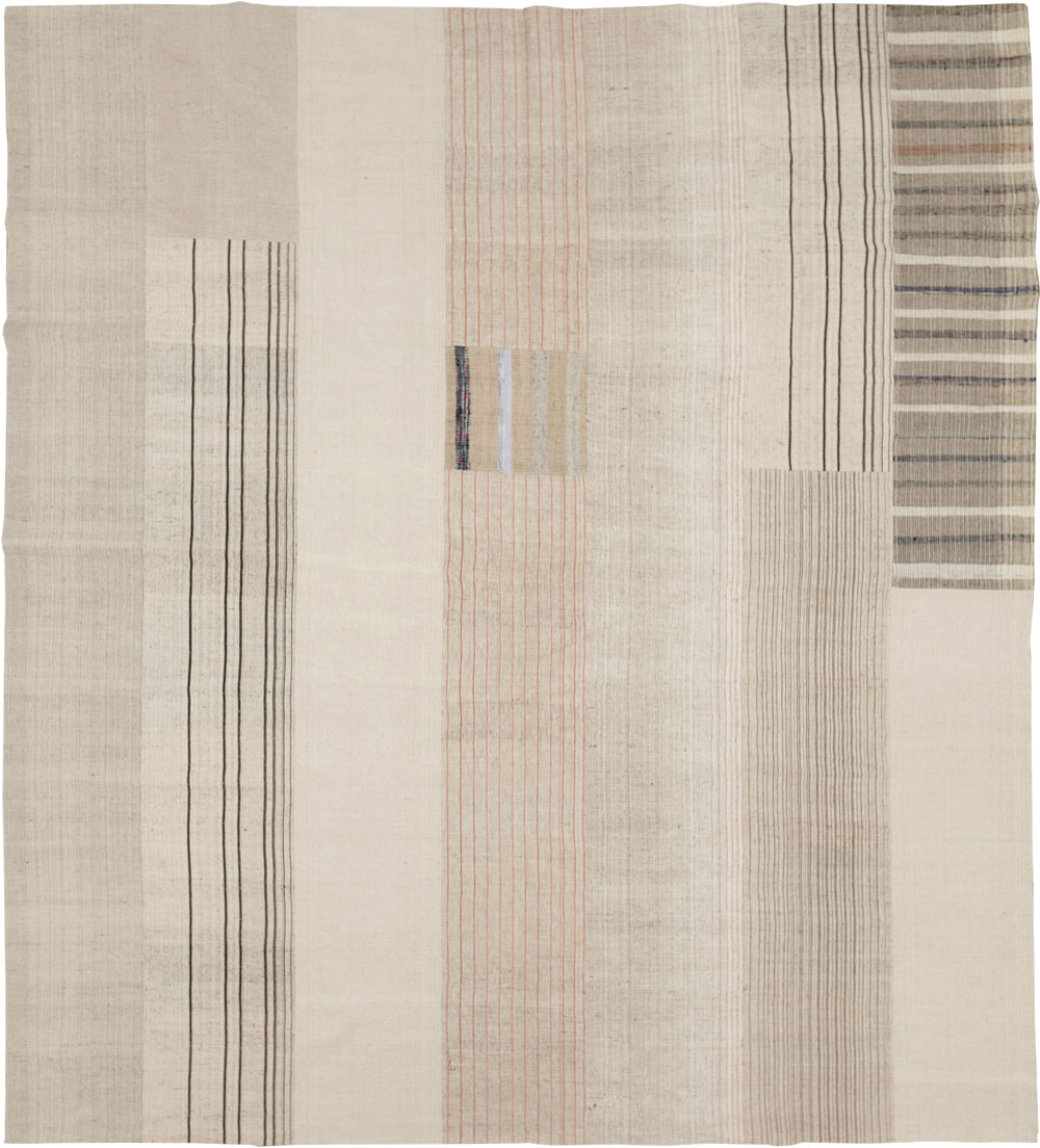 Vintage Turkish Flatweave Kilim Large Room Size Carpet, No.33609 - Galerie Shabab