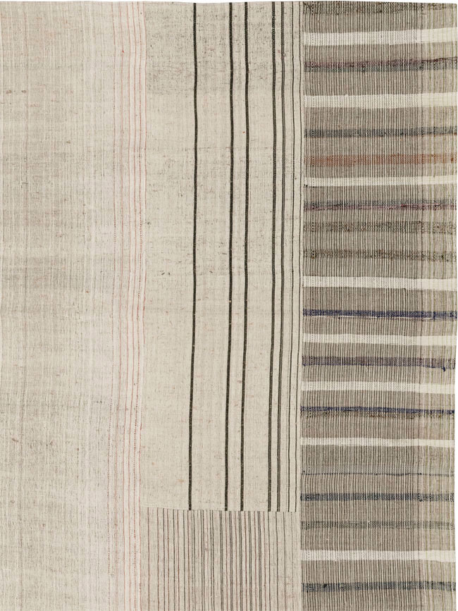 Vintage Turkish Flatweave Kilim Large Room Size Carpet, No.33609 - Galerie Shabab