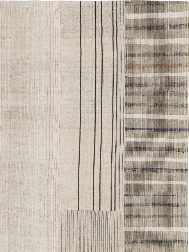 Vintage Turkish Flatweave Kilim Large Room Size Carpet, No.33609 - Galerie Shabab