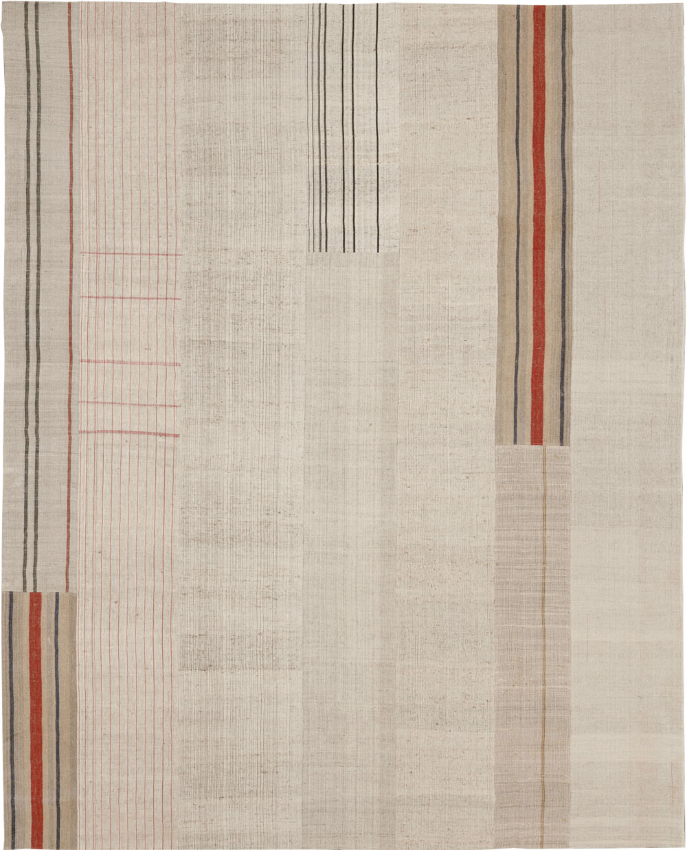 Vintage Turkish Flatweave Kilim Large Room Size Carpet, No.33610 - Galerie Shabab