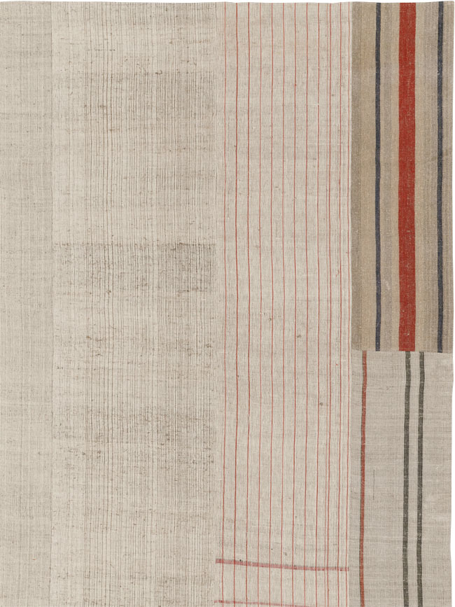 Vintage Turkish Flatweave Kilim Large Room Size Carpet, No.33610 - Galerie Shabab