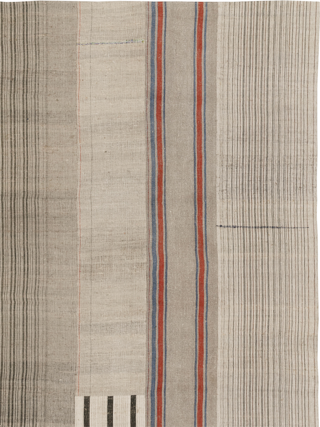Vintage Turkish Flatweave Kilim Room Size Carpet, No.33611 - Galerie Shabab